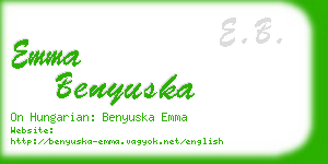 emma benyuska business card